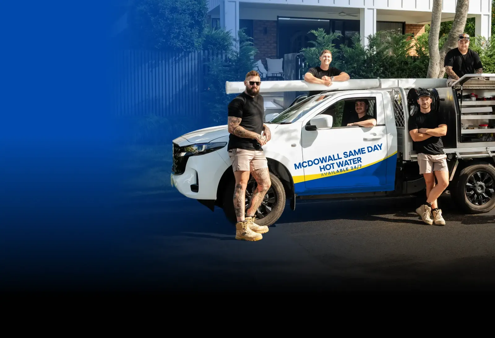 McDowall Same Day Hot Water team with the ute